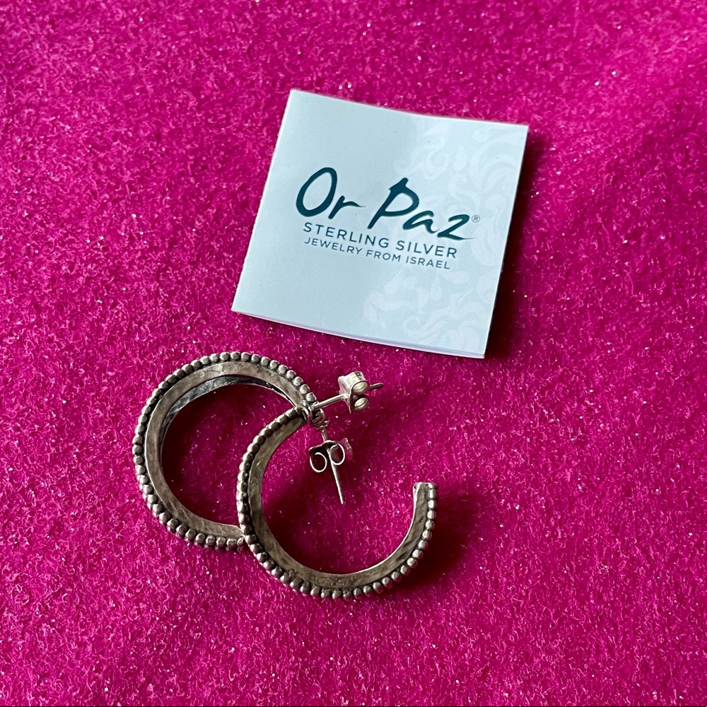 Or Paz Sterling Silver 1" Round Hoop Earrings